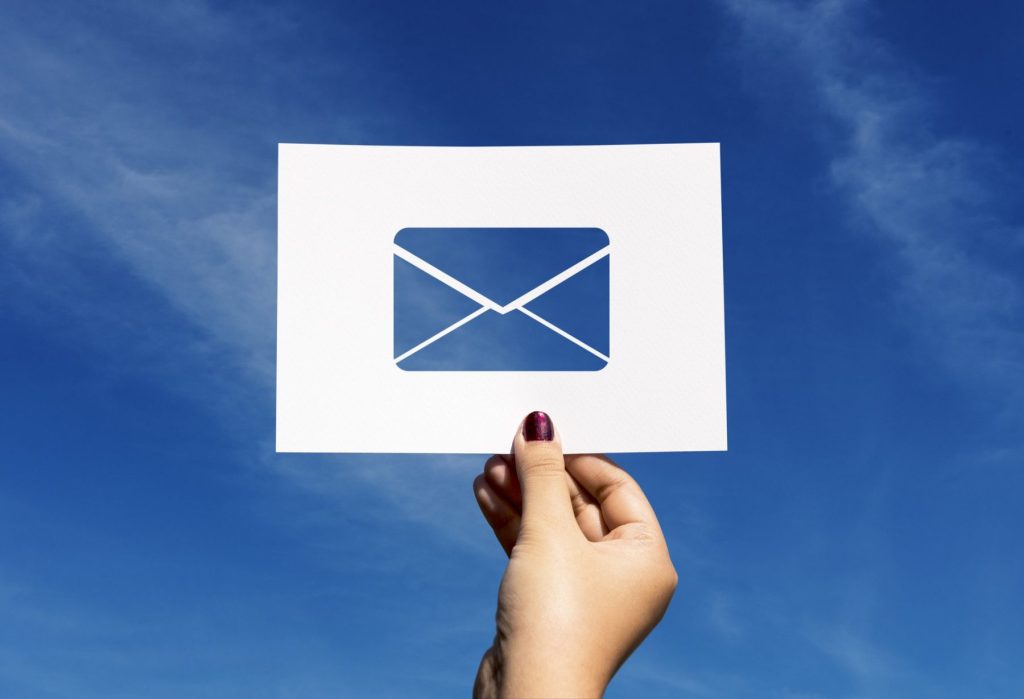 Visual instructions for sending a professional email to a customer.