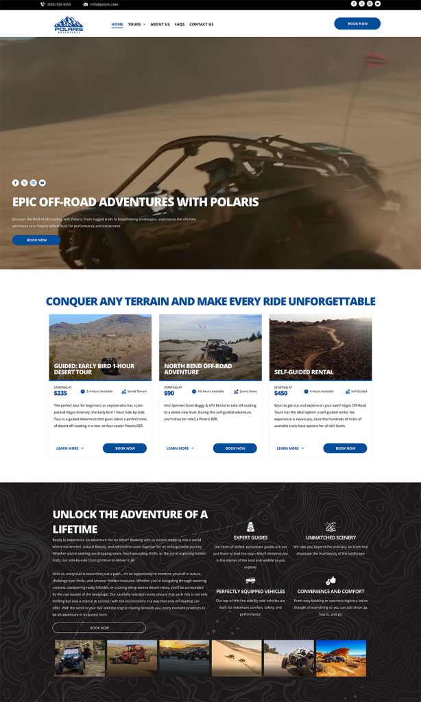 Modern car dealership website design featuring vehicle listings and contact information by AAMP Agency.