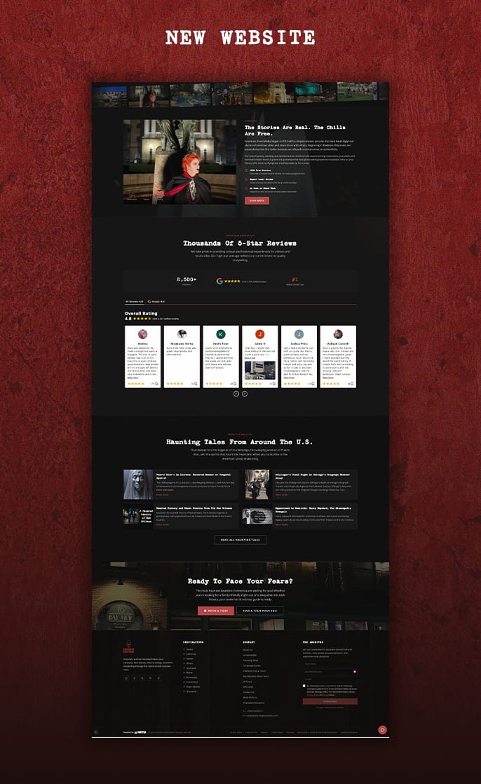 American Ghost Walks’ new website: a guide’s story, thousands of 5-star reviews and haunting tales from around the U.S.