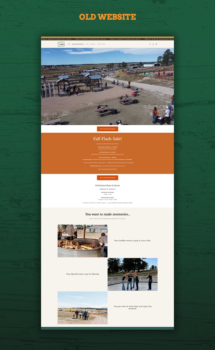 The Patch’s old website, full-page screenshot